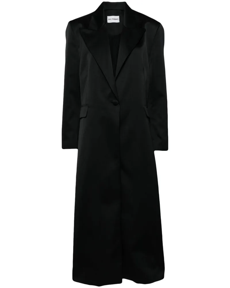 Des Phemmes Langer Mantel - Schwarz Schwarz