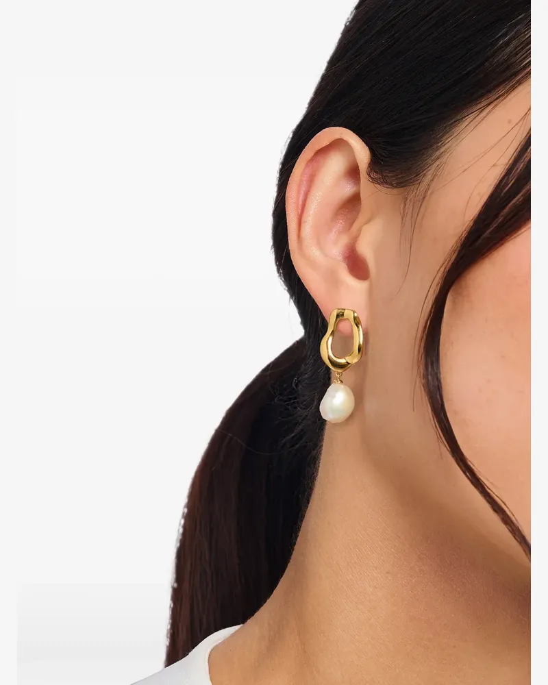 Thomas Sabo Natural Beauty pearl-pendant earrings - Gold Gold