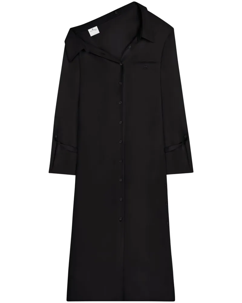 Courrèges Hemdkleid aus Krepp - Schwarz Schwarz