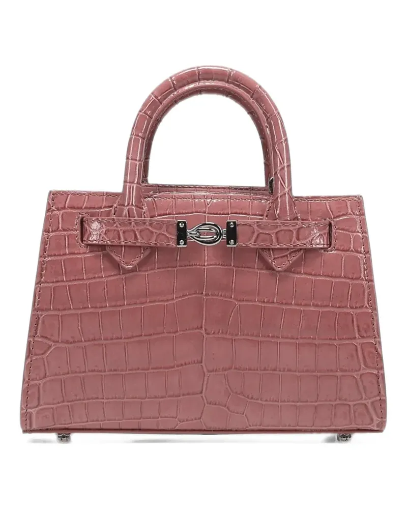 Tyler Ellis 20 Winnie Tote Bag aus Leder in Kroko-Optik - Rosa Rosa