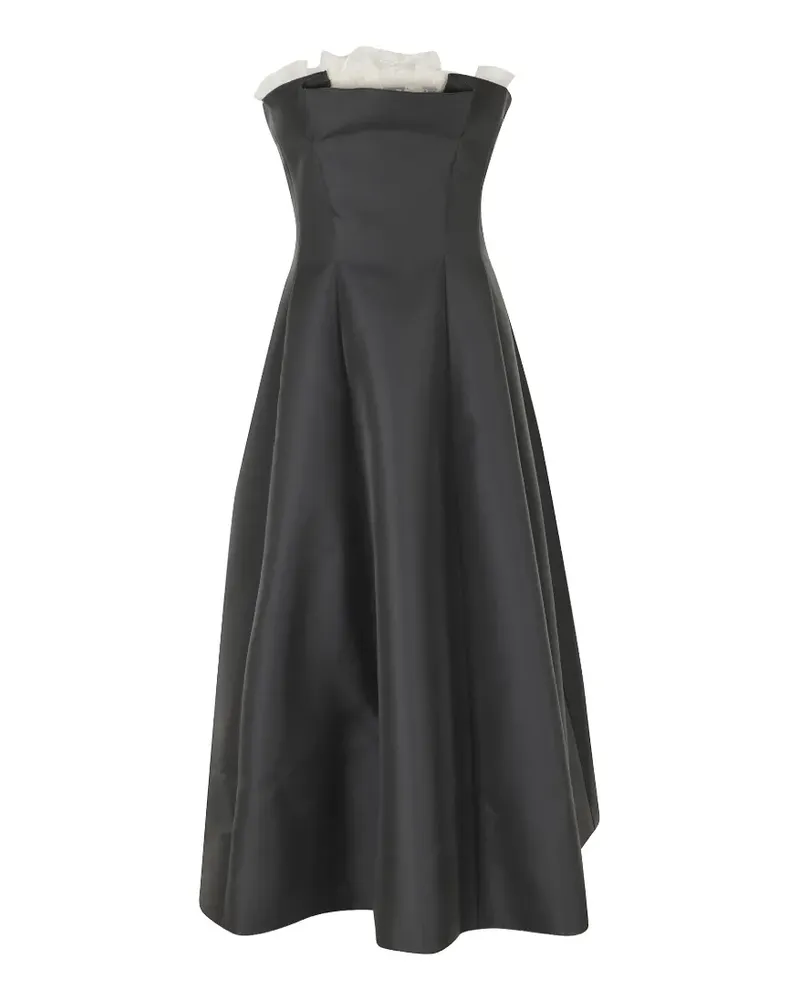 Alberta Ferretti Schulterfreies Maxikleid mit Rüschen - Schwarz Schwarz
