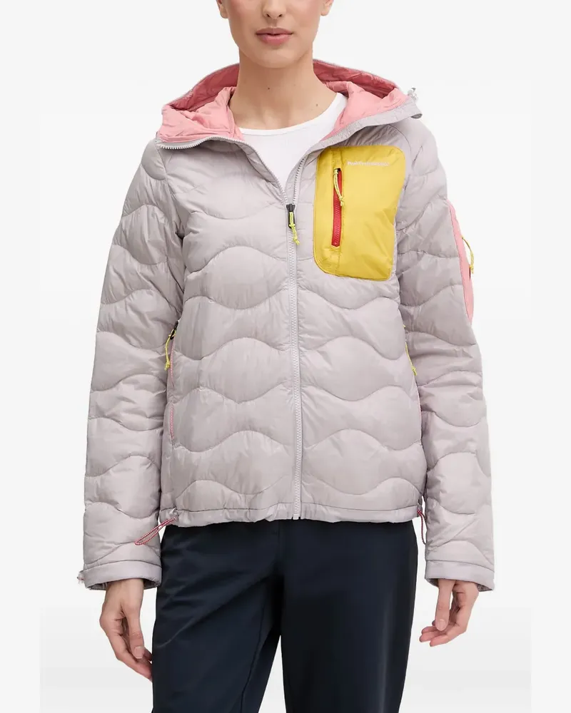 Peak Performance Helium quilted hooded jacket - Grau Grau