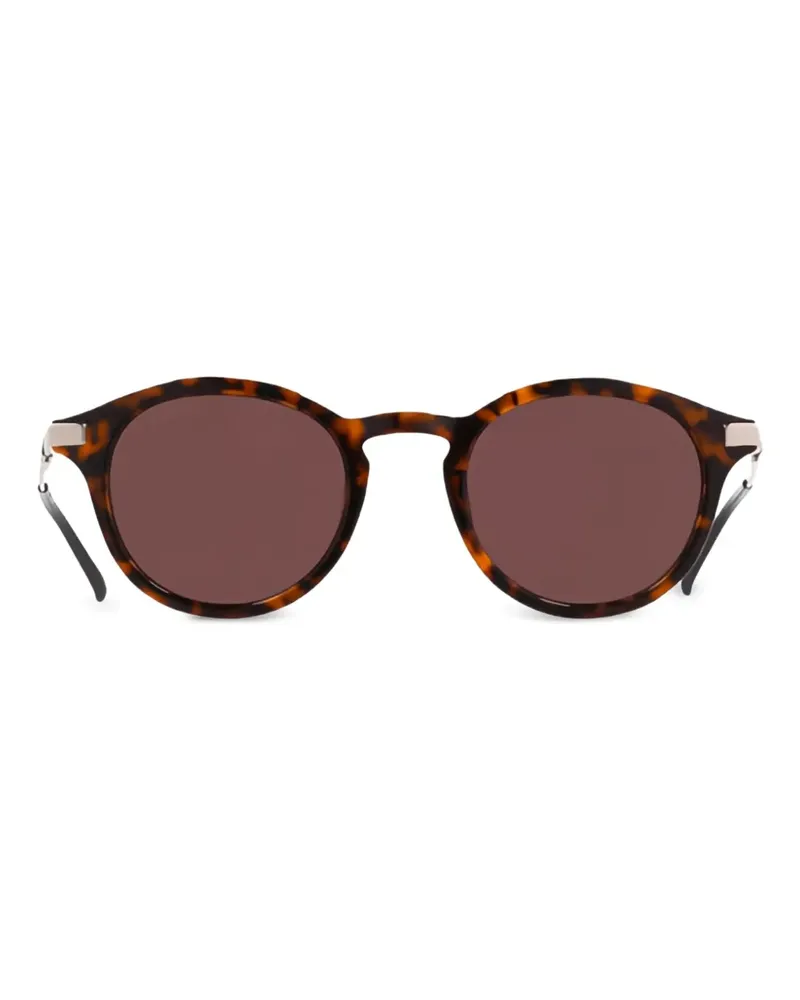Gucci Runde Sonnenbrille mit Metalldetail - Rot Rot
