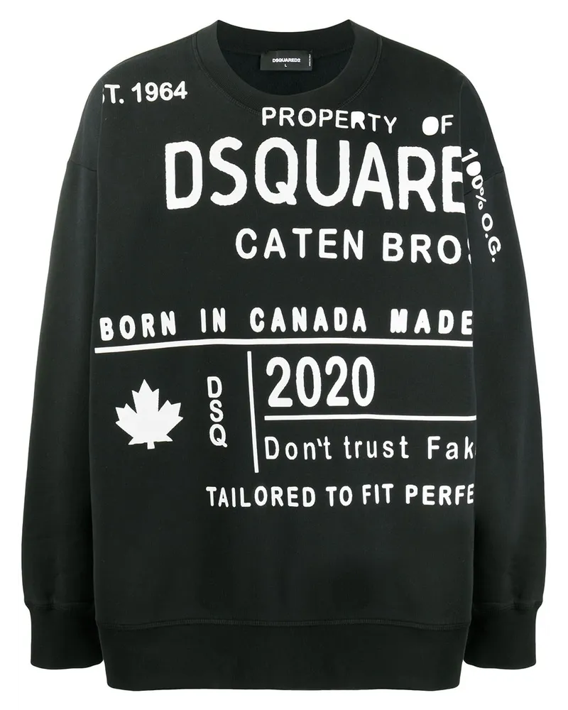 Dsquared2 Sweatshirt mit Print - Schwarz Schwarz