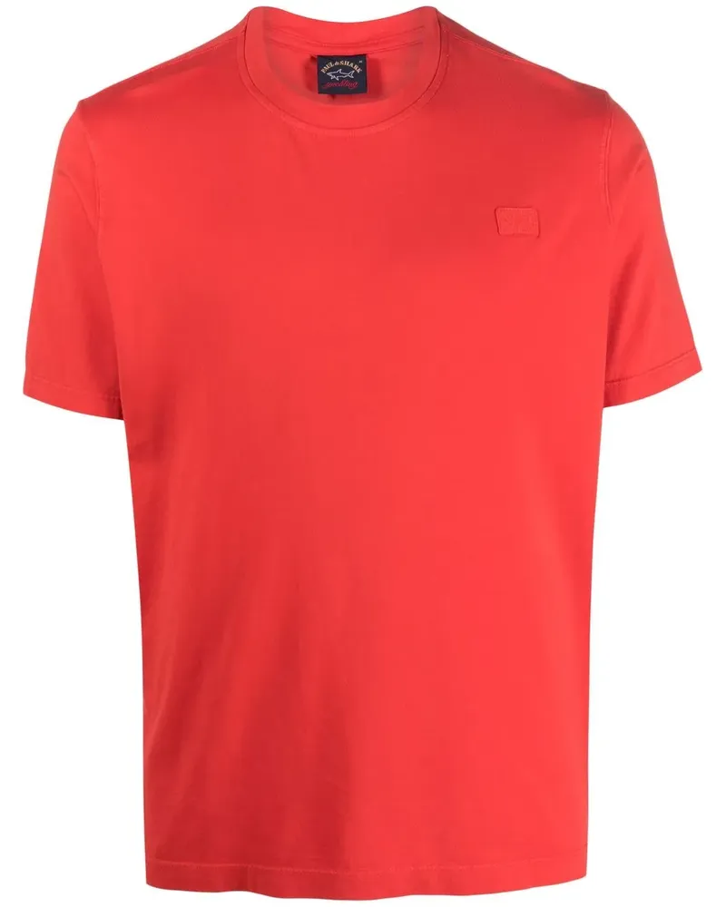 Paul & Shark T-Shirt mit Logo-Patch - Rot Rot