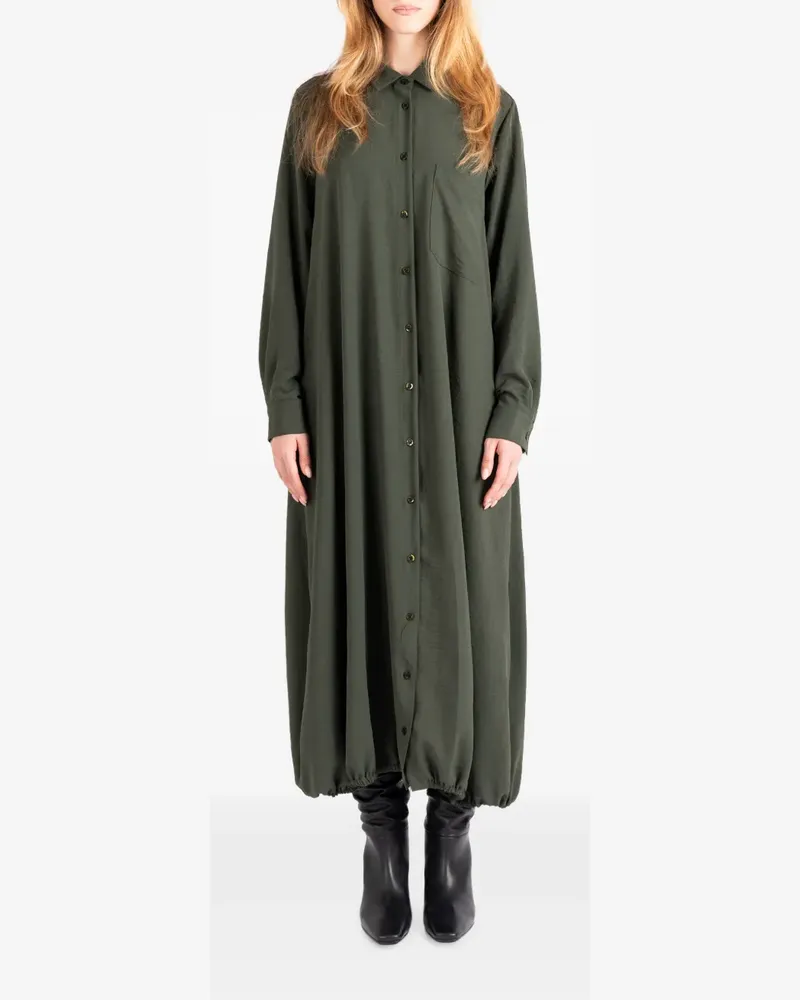 Société Anonyme le Panier long-sleeve bubble-hem maxi dress - Grün Grün
