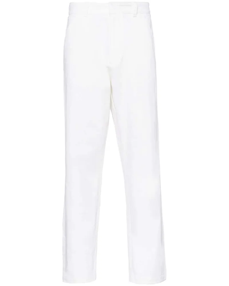Prada Halbhohe Hose mit lockerem Schnitt - Weiß Weiß