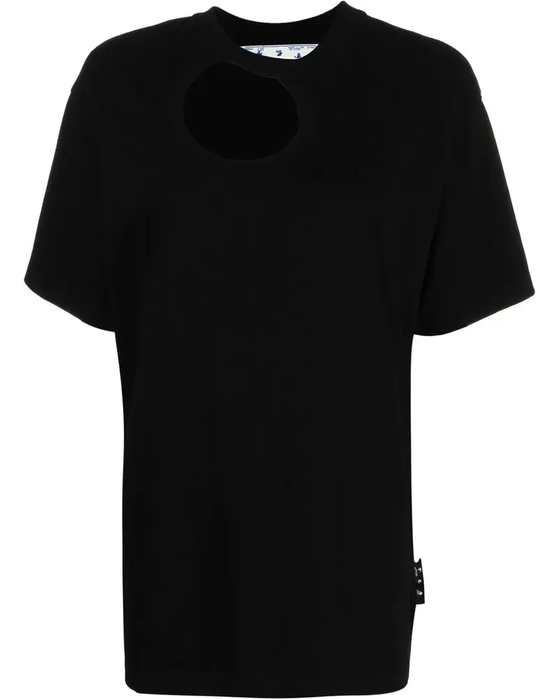 OFF-WHITE T-Shirt mit Cut-Outs - Schwarz Schwarz