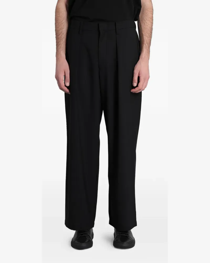 ATTACHMENT pleated wide-leg trousers - Schwarz Schwarz