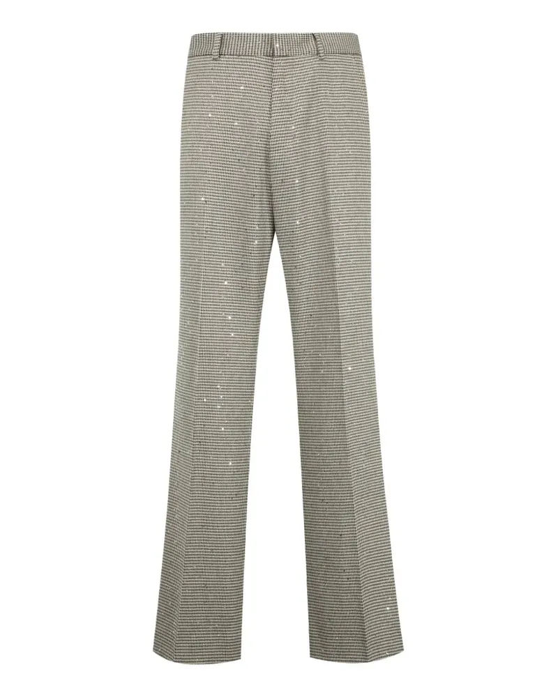 Amiri sequin-embellished houndstooth-pattern trousers - Nude Nude