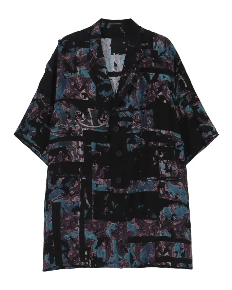 Yohji Yamamoto patterned silk jacket - Schwarz Schwarz