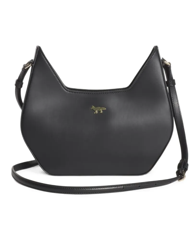 Kitsuné Inare leather shoulder bag - Schwarz Schwarz