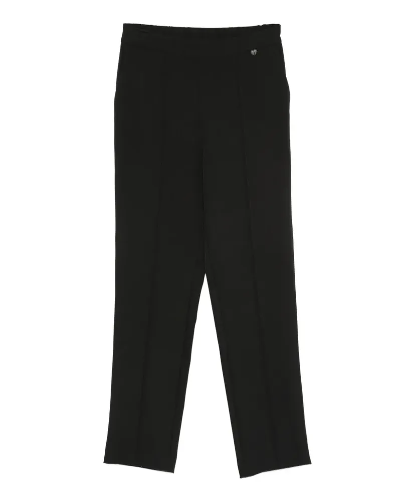 Twin-Set Bootcut-Hose mit Bundfalten - Schwarz Schwarz