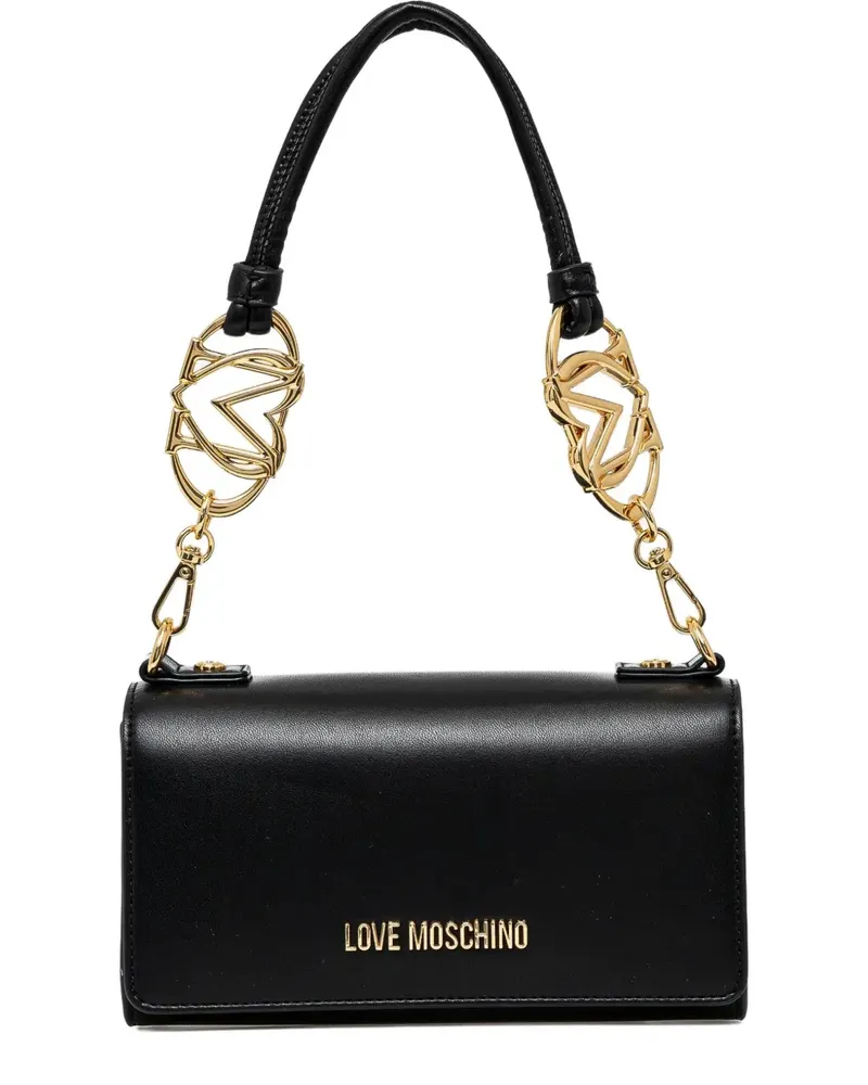 Moschino Handtasche mit Logo-Schriftzug - Schwarz Schwarz
