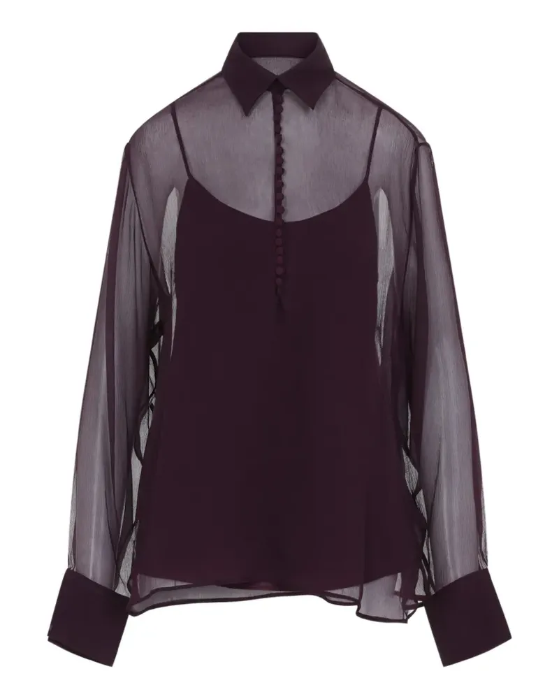 Ermanno Scervino Semi-transparente Seidenbluse - Rot Rot