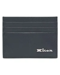 Kiton Kartenetui aus Saffiano-Leder Blau