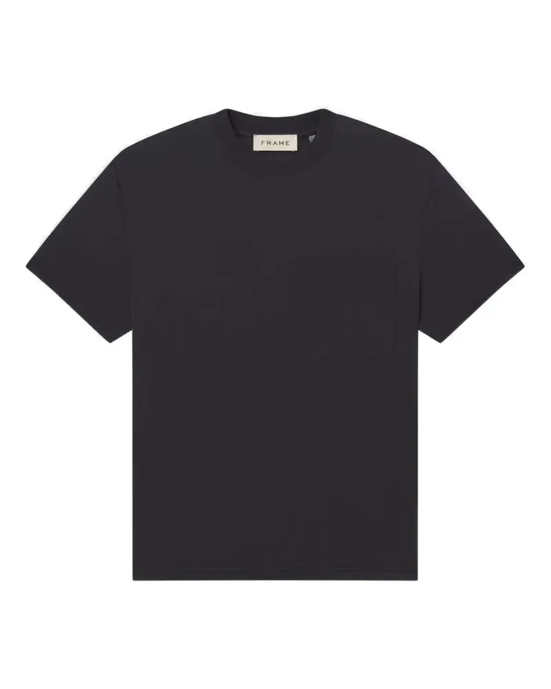 Frame Denim T-Shirt mit aufgesetzter Tasche - Schwarz Schwarz