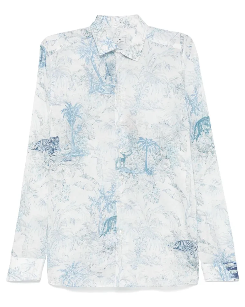 Etro Hemd mit Blumen-Print - Weiß Weiß