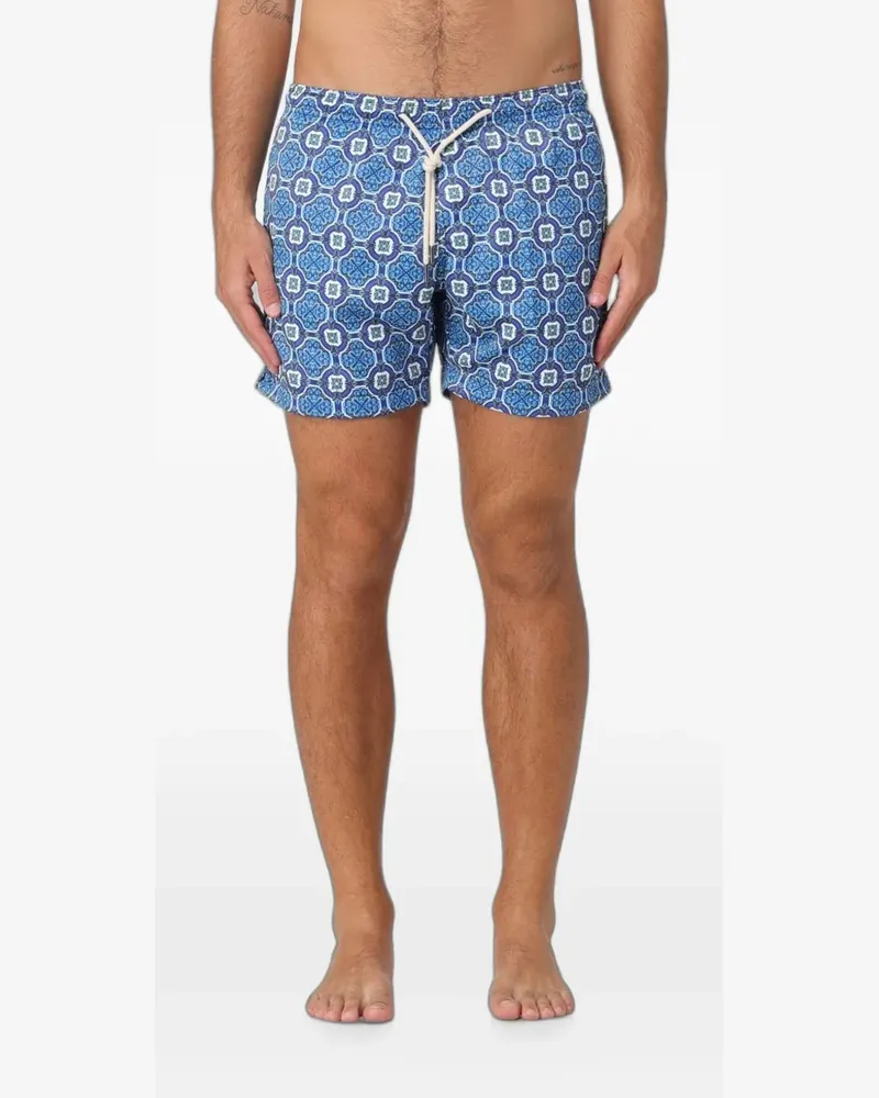 PENINSULA Santos Badeshorts mit geometrischem Print - Blau Blau