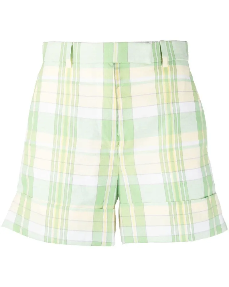 Thom Browne Karierte Shorts Grün