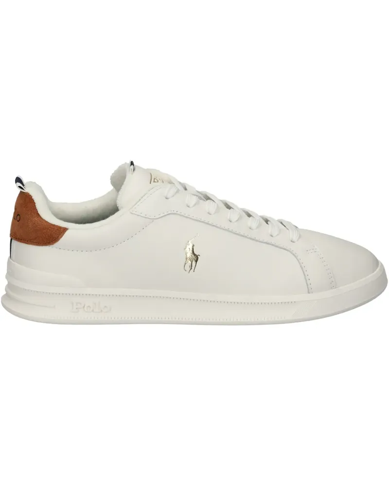 Ralph Lauren Heritage Court II lace-up logo senakers - Weiß Weiß
