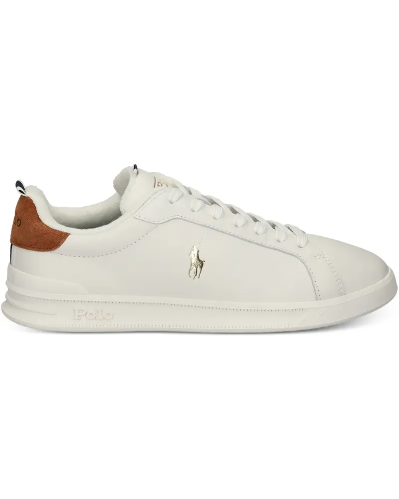 Ralph Lauren Heritage Court II Sneakers mit Logo - Weiß Weiß