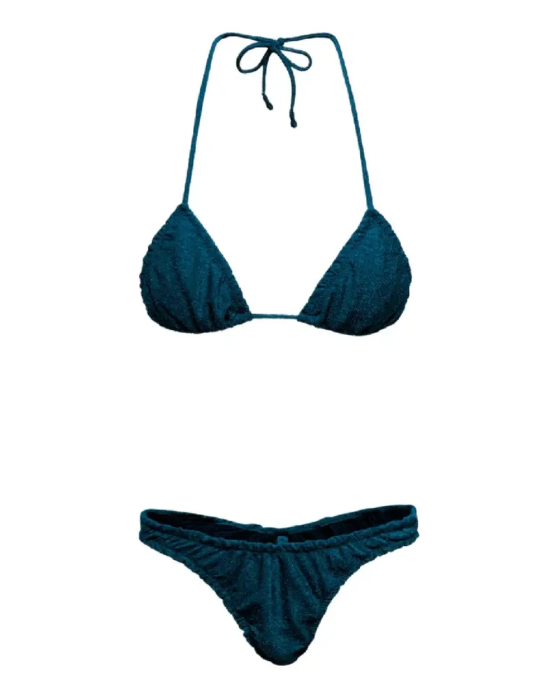 Reina Olga Guia metallic-effect bikini set - Blau Blau