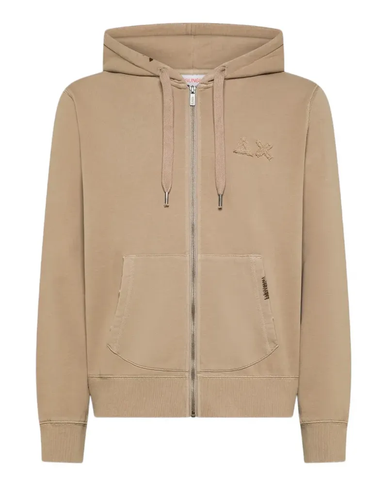Sun68 embroidered zip hoodie - Nude Nude