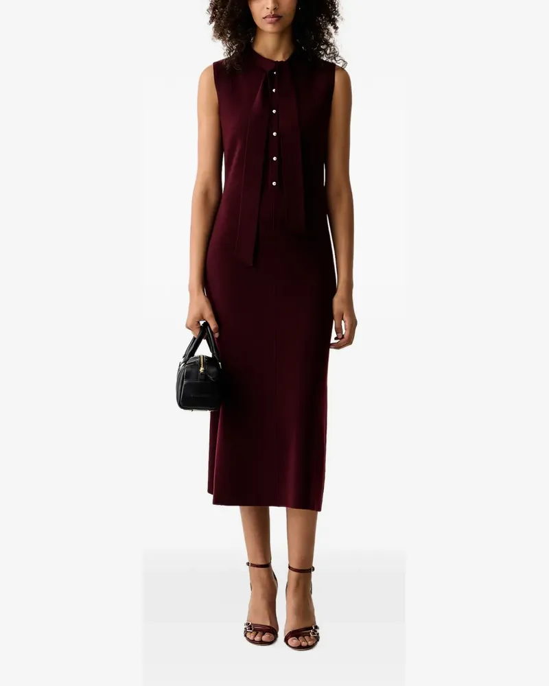 Luisa Spagnoli Masuria bow-detail belted midi dress - Rot Rot