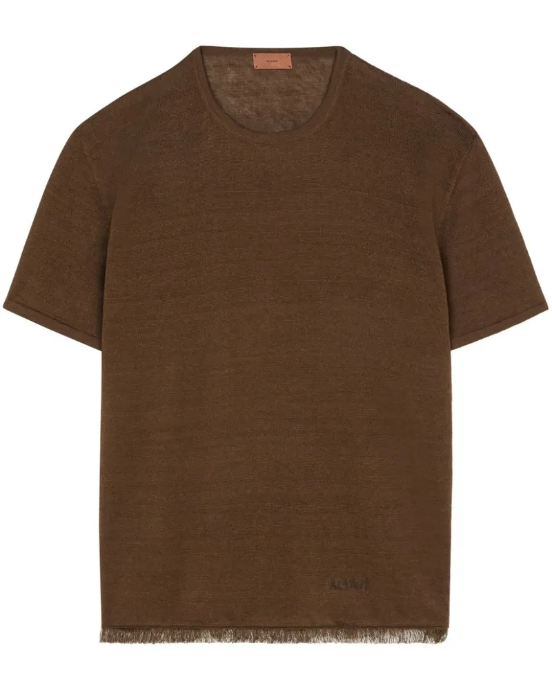 Alanui Gestricktes Leinen-T-Shirt - Braun Braun