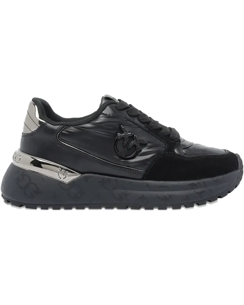 Pinko Sneakers mit dicker Sohle im Metallic-Look - Schwarz Schwarz