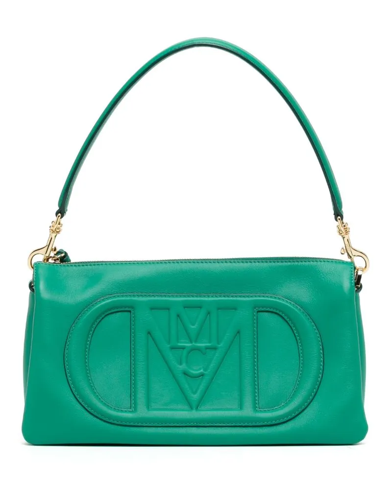 MCM Kleine Travia Schultertasche mit Steppmuster - Grün Grün