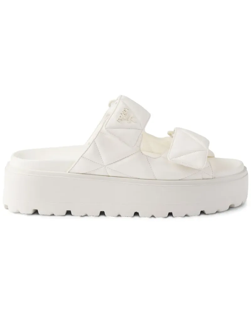 Prada Wattierte Sandalen 45mm - Weiß Weiß