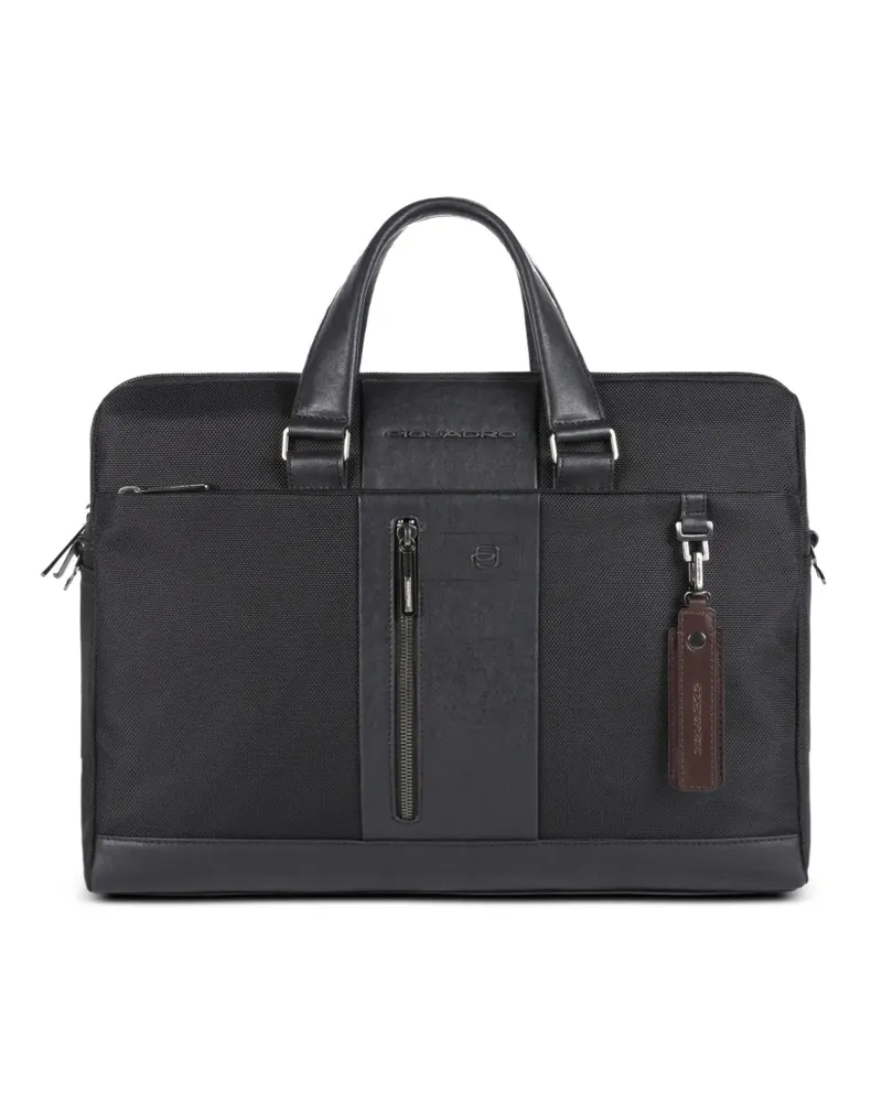 Piquadro Laptoptasche mit Logo-Prägung - Schwarz Schwarz
