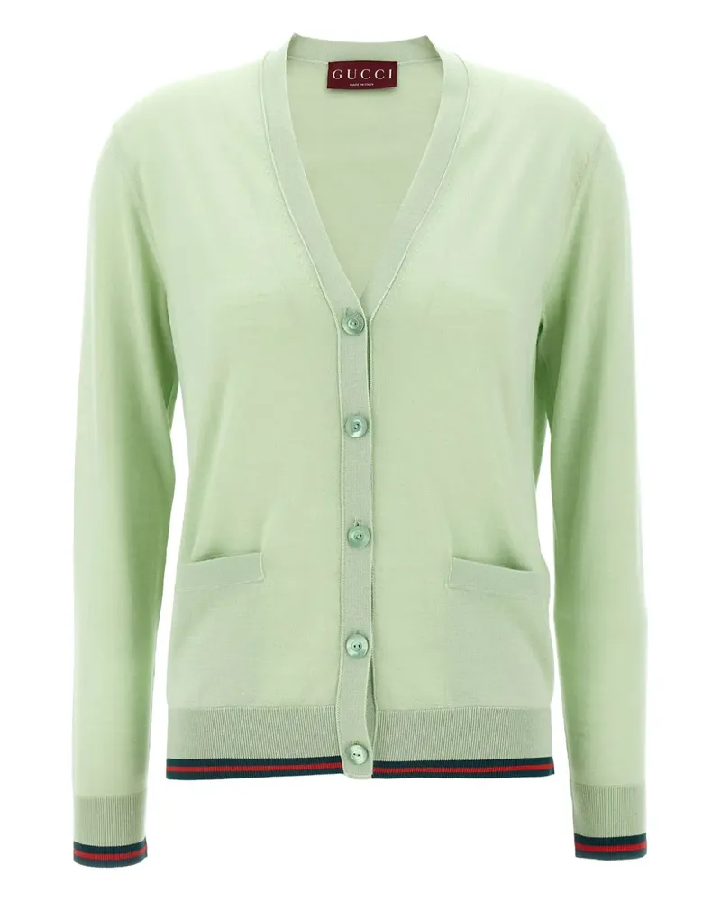 Gucci Cardigan mit V-Ausschnitt - Grün Grün