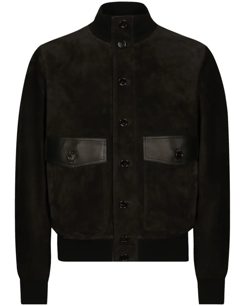 Dolce & Gabbana Bomberjacke aus Leder - Schwarz Schwarz