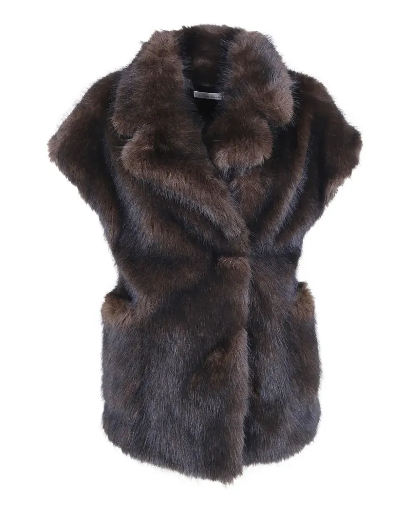 Liviana Conti Weste aus Faux Fur mit fallendem Revers - Braun Braun