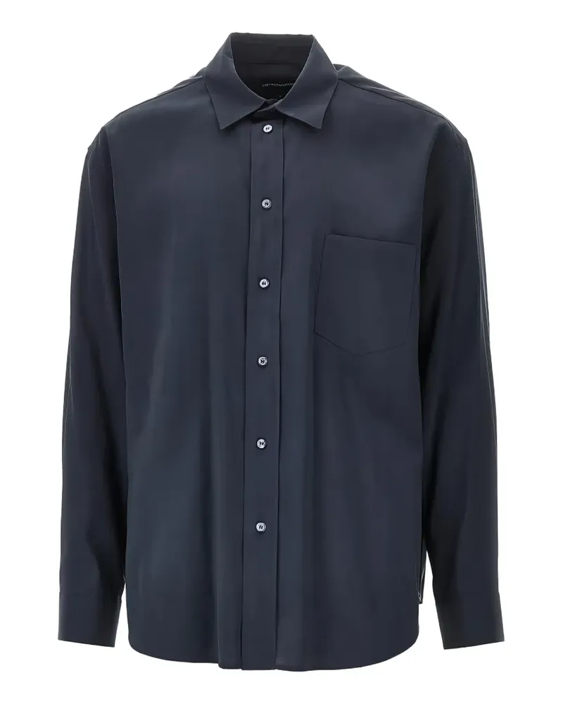 Emporio Armani chest-pocket long-sleeve shirt - Blau Blau