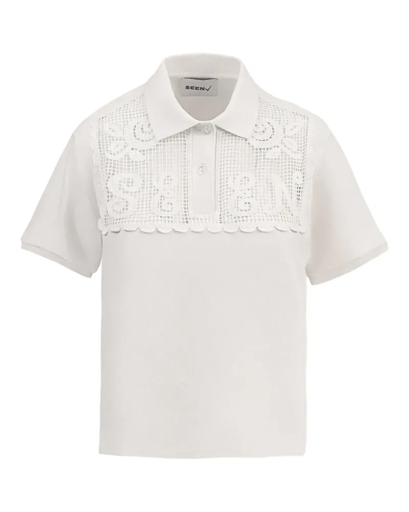 Seen Users Old School New Cool Poloshirt mit Spitzen-Overlay - Nude Nude