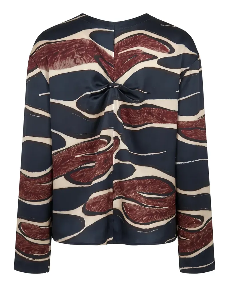 Marni Bluse mit abstraktem Print und Twist-Detail - Schwarz Schwarz