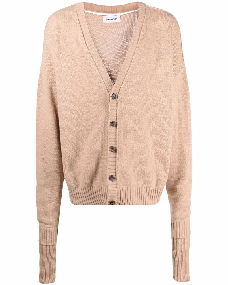 AMBUSH Cardigan mit Intarsien-Logo - Nude Nude