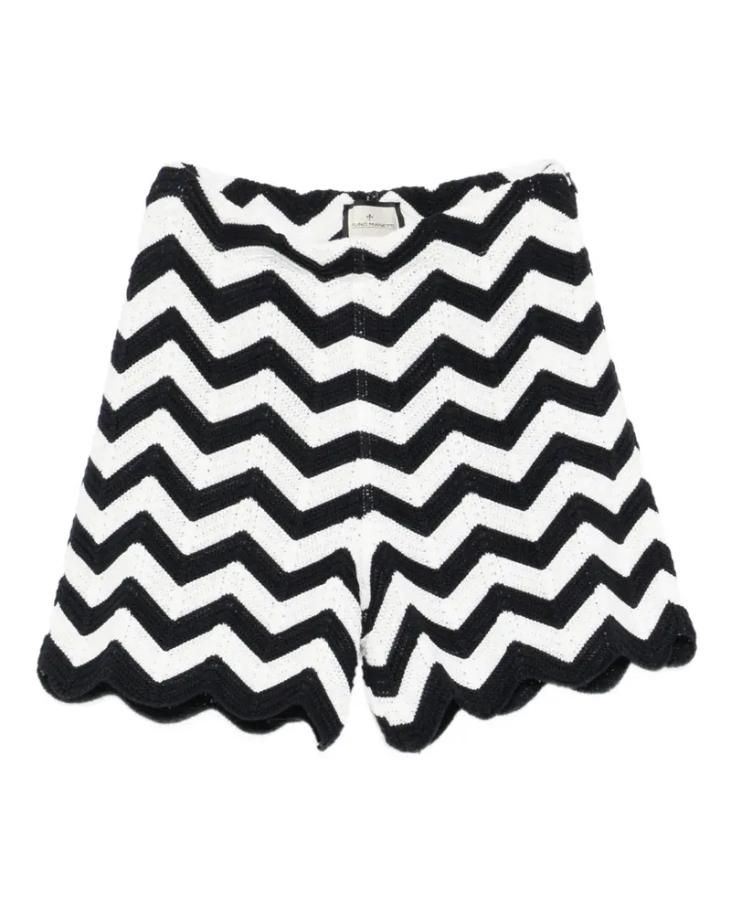 Bruno Manetti scalloped chevron shorts - Blau Blau