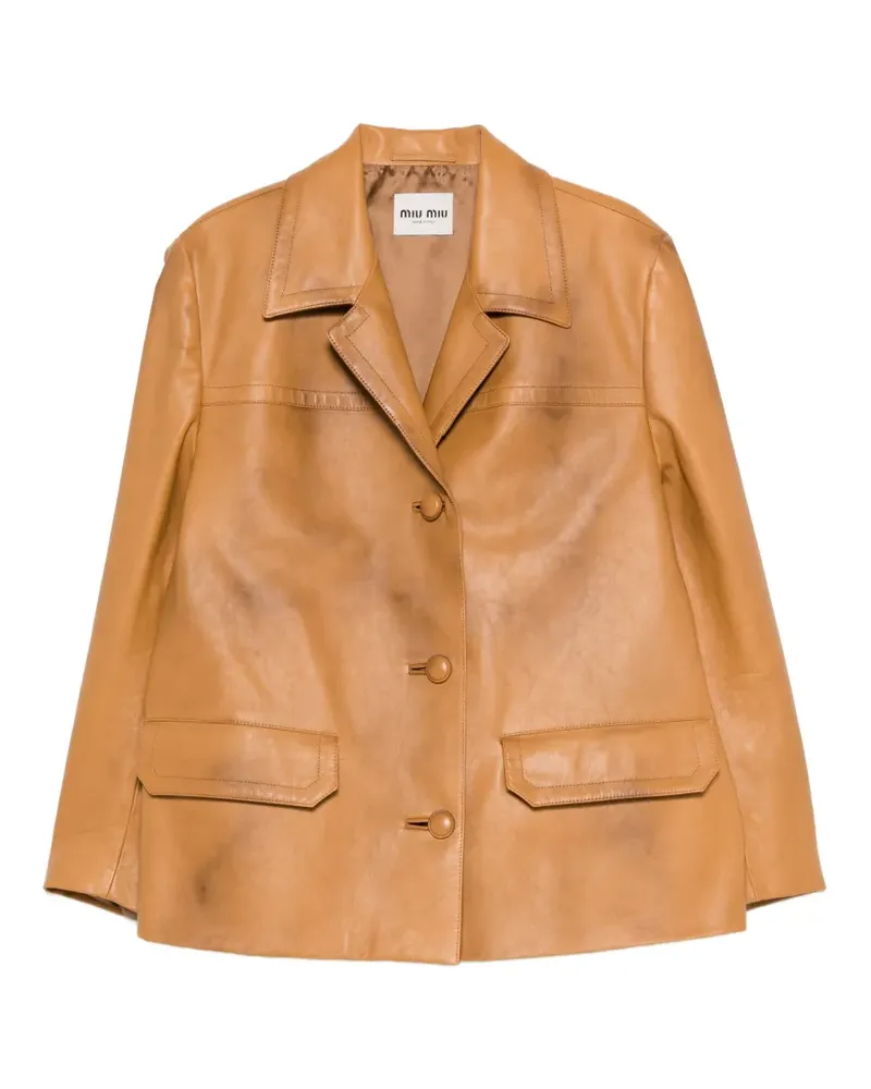 Miu Miu pocket single-breasted coat - Braun Braun