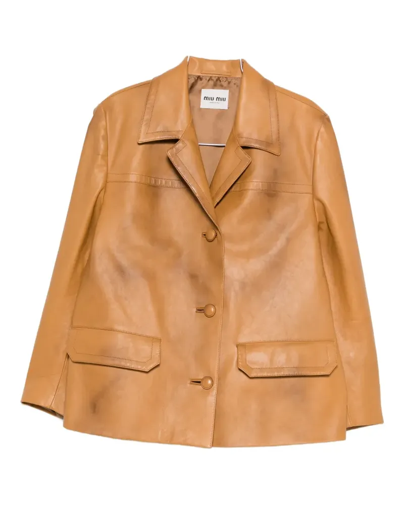 Miu Miu pocket single-breasted coat - Braun Braun