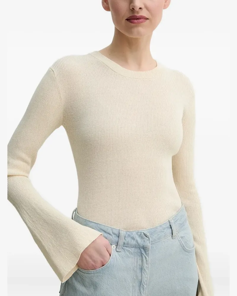 Day Birger et Mikkelsen Gerippter Pullover mit Glockenärmeln - Nude Nude