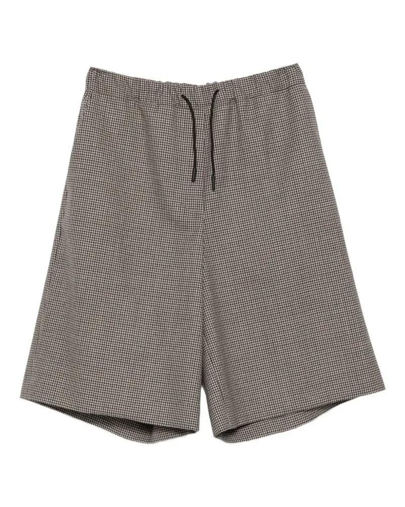 nine:inthe:morning Tosca houndstooth-pattern drawstring shorts - Nude Nude
