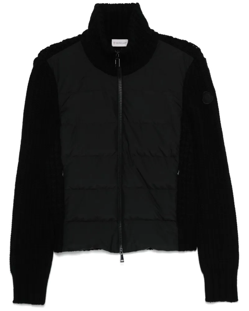 Moncler Cardigan mit wattiertem Einsatz - Schwarz Schwarz