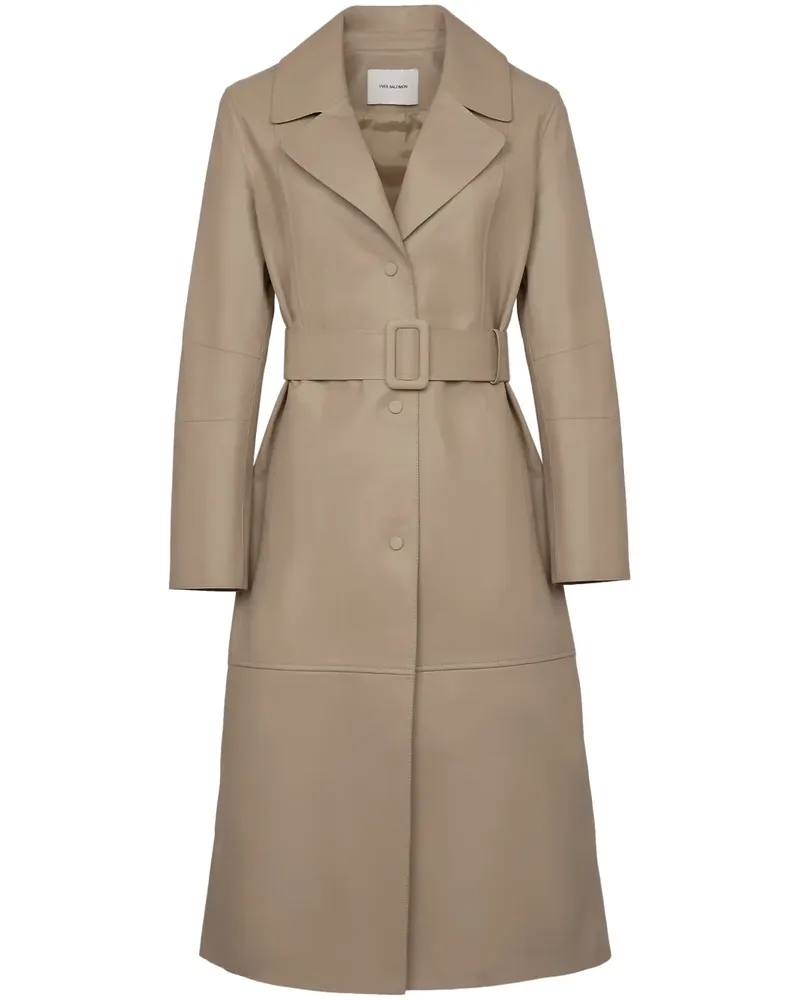 Yves Salomon Trenchcoat aus Leder - Nude Nude