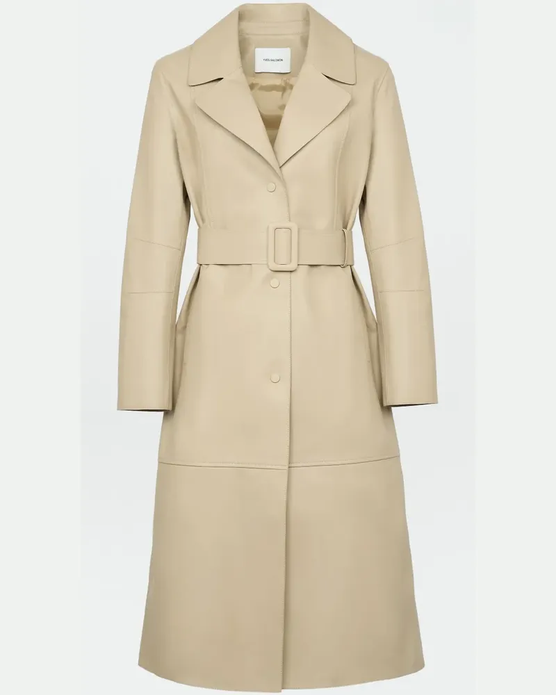 Yves Salomon Trenchcoat aus Leder - Nude Nude