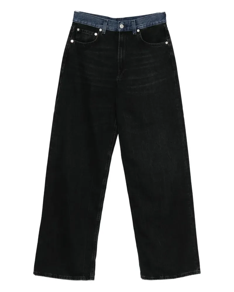 6397 Jeans mit Kontrastbund - Schwarz Schwarz